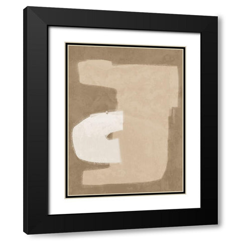 Composed Beige Black Modern Wood Framed Art Print with Double Matting by Urban Road