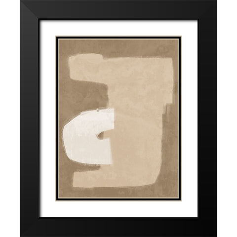 Composed Beige Black Modern Wood Framed Art Print with Double Matting by Urban Road