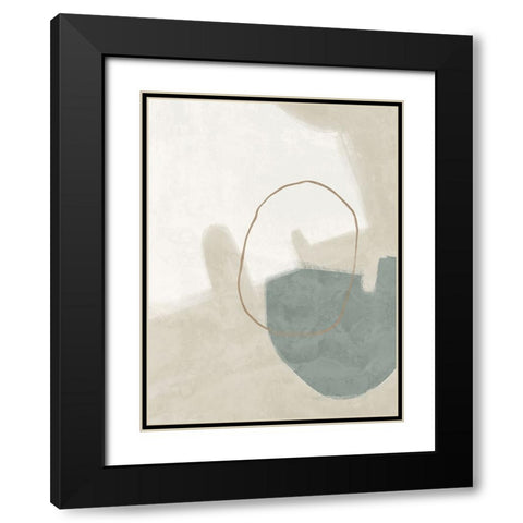 Nonchalant Teal Black Modern Wood Framed Art Print with Double Matting by Urban Road