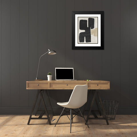 Poised Black Black Modern Wood Framed Art Print with Double Matting by Urban Road