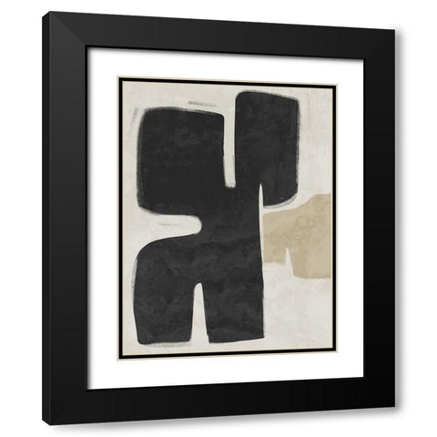 Poised Black Black Modern Wood Framed Art Print with Double Matting by Urban Road