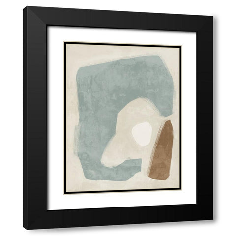 Easy Does It Light Teal Black Modern Wood Framed Art Print with Double Matting by Urban Road
