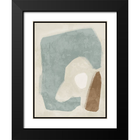 Easy Does It Light Teal Black Modern Wood Framed Art Print with Double Matting by Urban Road