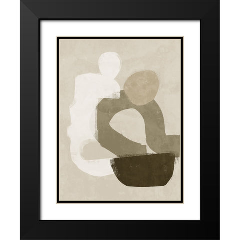 At Ease Dark Brown Black Modern Wood Framed Art Print with Double Matting by Urban Road