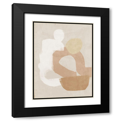 At Ease Neutral Black Modern Wood Framed Art Print with Double Matting by Urban Road