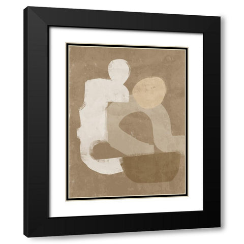 At Ease Brown Black Modern Wood Framed Art Print with Double Matting by Urban Road