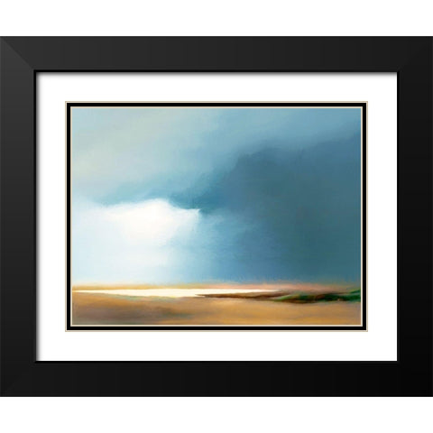 Nullabor Plains Black Modern Wood Framed Art Print with Double Matting by Urban Road