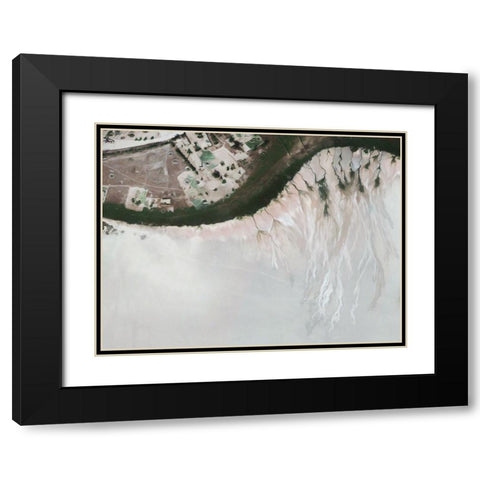 Ice Stream Black Modern Wood Framed Art Print with Double Matting by Urban Road