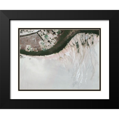 Ice Stream Black Modern Wood Framed Art Print with Double Matting by Urban Road