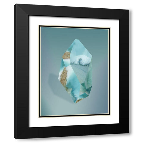 Amazonite Black Modern Wood Framed Art Print with Double Matting by Urban Road