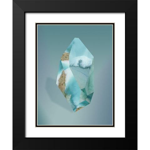Amazonite Black Modern Wood Framed Art Print with Double Matting by Urban Road