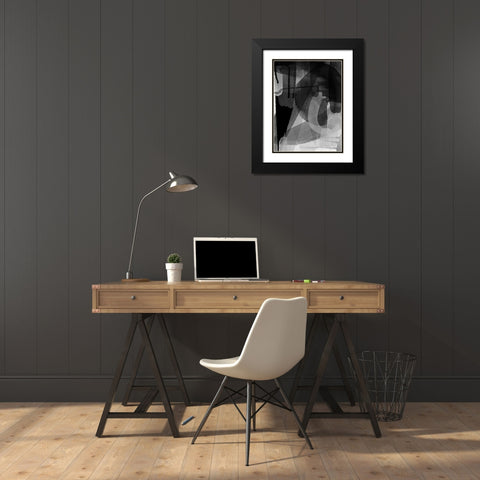 Lampblack Black Modern Wood Framed Art Print with Double Matting by Urban Road