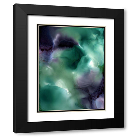 Malachite Black Modern Wood Framed Art Print with Double Matting by Urban Road