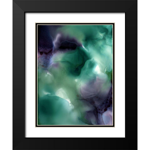 Malachite Black Modern Wood Framed Art Print with Double Matting by Urban Road