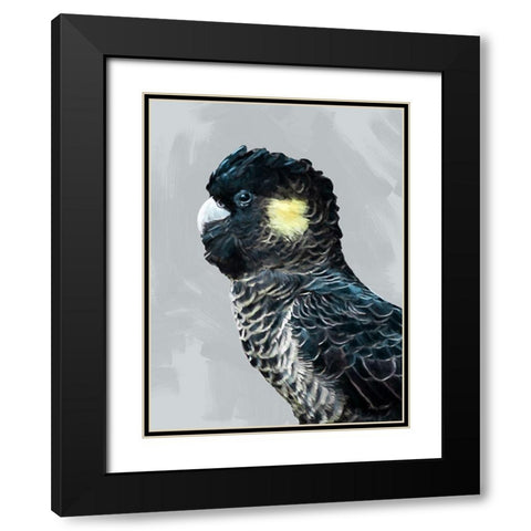 Stoic Black Modern Wood Framed Art Print with Double Matting by Urban Road