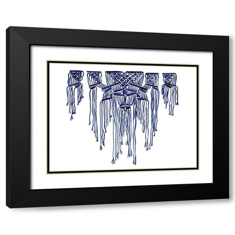 Nomad Indigo Black Modern Wood Framed Art Print with Double Matting by Urban Road