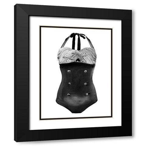 Greta Black Modern Wood Framed Art Print with Double Matting by Urban Road