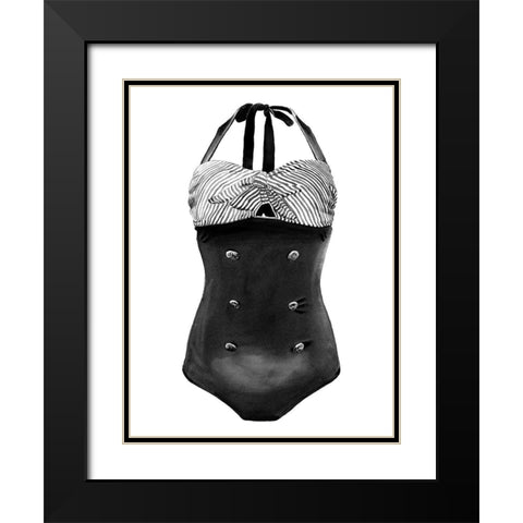 Greta Black Modern Wood Framed Art Print with Double Matting by Urban Road