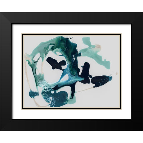 Jaded Black Modern Wood Framed Art Print with Double Matting by Urban Road