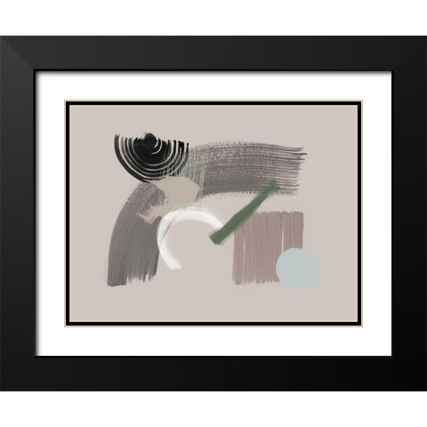 Fray Black Modern Wood Framed Art Print with Double Matting by Urban Road