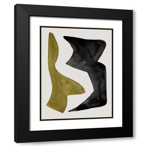 Reprieve Chartreuse Black Modern Wood Framed Art Print with Double Matting by Urban Road