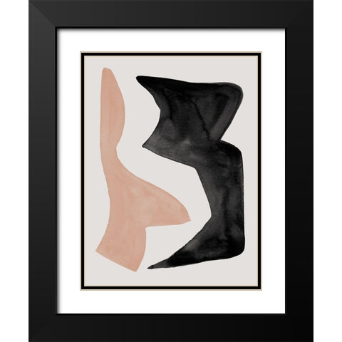 Reprieve Nude Black Modern Wood Framed Art Print with Double Matting by Urban Road