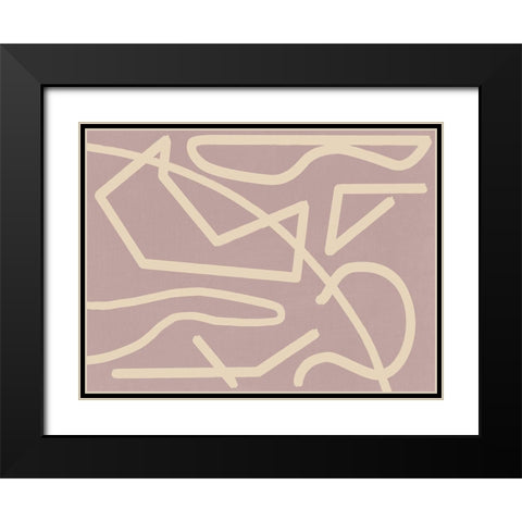 Adagio Blush Black Modern Wood Framed Art Print with Double Matting by Urban Road