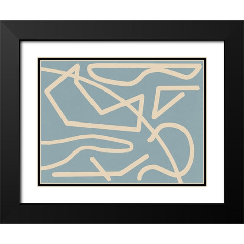 Adagio Smoke Black Modern Wood Framed Art Print with Double Matting by Urban Road