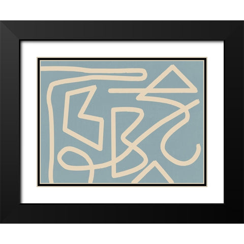 Allegro Smoke Black Modern Wood Framed Art Print with Double Matting by Urban Road