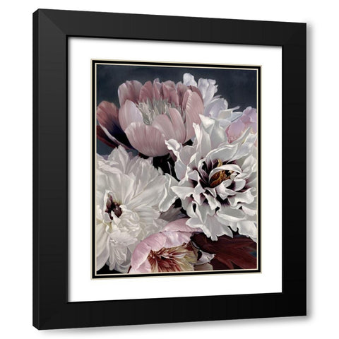 Fleur Black Modern Wood Framed Art Print with Double Matting by Urban Road