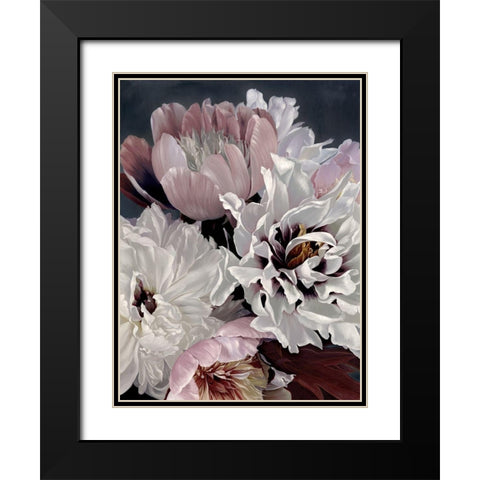 Fleur Black Modern Wood Framed Art Print with Double Matting by Urban Road