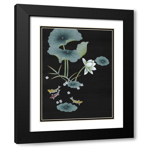 Koi I Black Modern Wood Framed Art Print with Double Matting by Urban Road