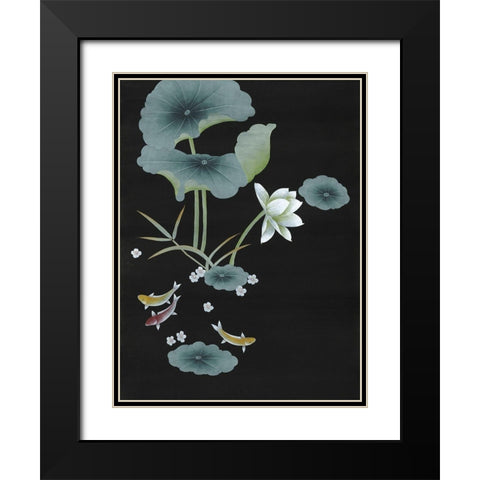 Koi I Black Modern Wood Framed Art Print with Double Matting by Urban Road