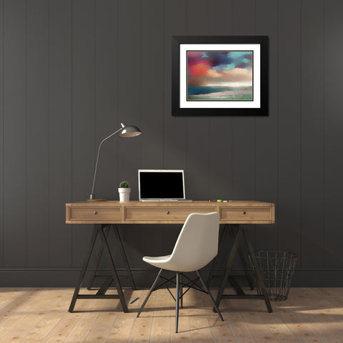 Cloudy Bay Black Modern Wood Framed Art Print with Double Matting by Urban Road