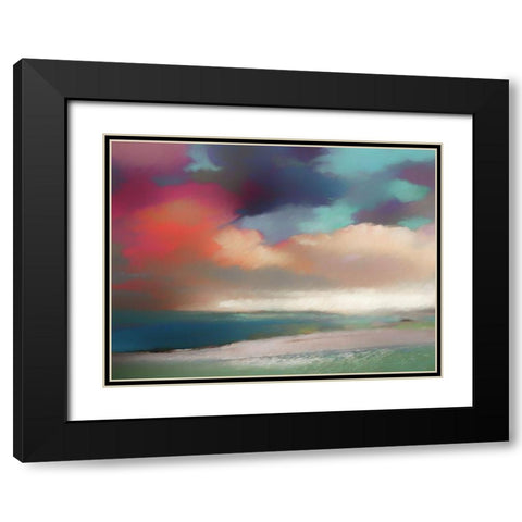 Cloudy Bay Black Modern Wood Framed Art Print with Double Matting by Urban Road