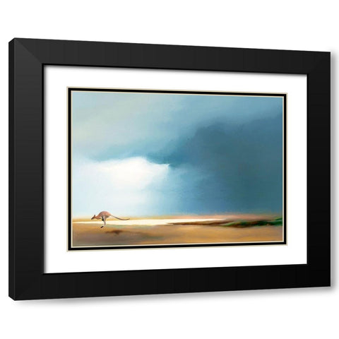 Nullarbor Black Modern Wood Framed Art Print with Double Matting by Urban Road