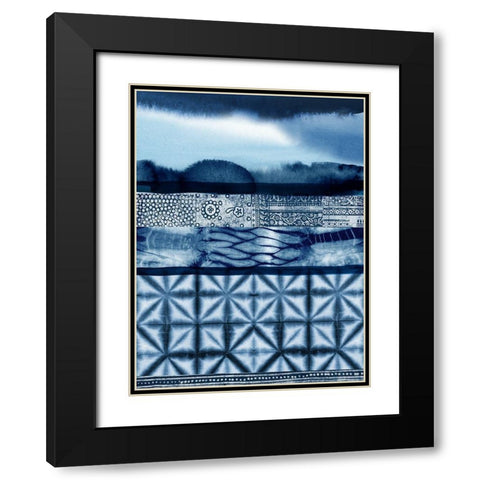 Haiku Indigo Black Modern Wood Framed Art Print with Double Matting by Urban Road