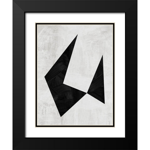 Origami Black Modern Wood Framed Art Print with Double Matting by Urban Road