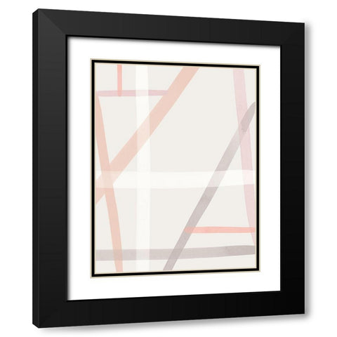 Outline Poster Black Modern Wood Framed Art Print with Double Matting by Urban Road