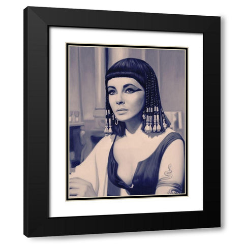 Cleopatra Blue Poster Black Modern Wood Framed Art Print with Double Matting by Urban Road
