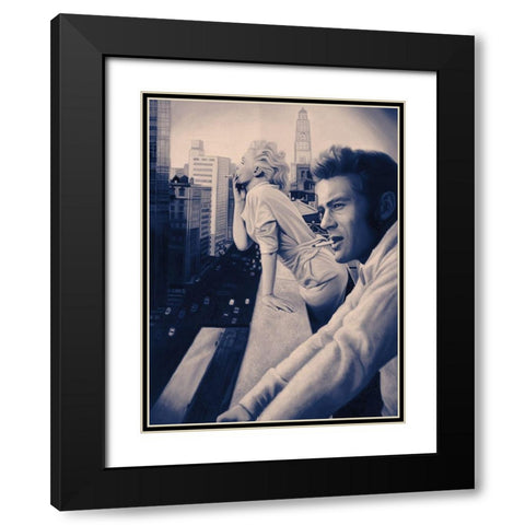 James and Marilyn Blue Poster Black Modern Wood Framed Art Print with Double Matting by Urban Road