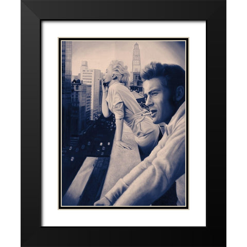 James and Marilyn Blue Poster Black Modern Wood Framed Art Print with Double Matting by Urban Road