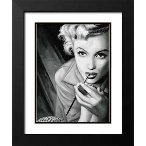 Marilyn Mono Poster Black Modern Wood Framed Art Print with Double Matting by Urban Road