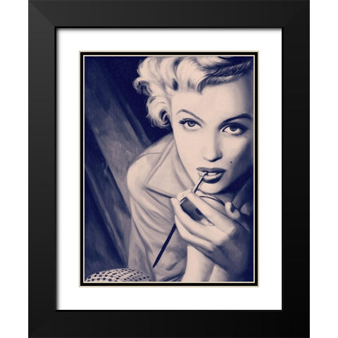 Marilyn Blue Poster Black Modern Wood Framed Art Print with Double Matting by Urban Road