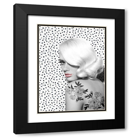 Gwen Poster Black Modern Wood Framed Art Print with Double Matting by Urban Road