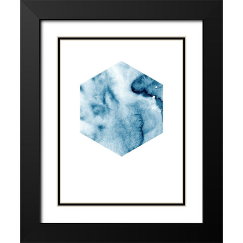 Hex Blue Poster Black Modern Wood Framed Art Print with Double Matting by Urban Road