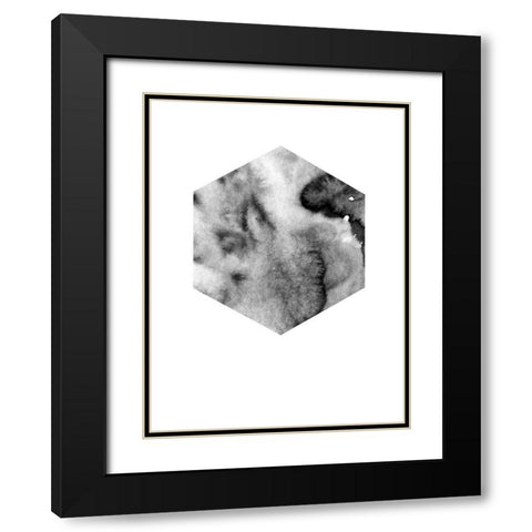 Hex Black Poster Black Modern Wood Framed Art Print with Double Matting by Urban Road