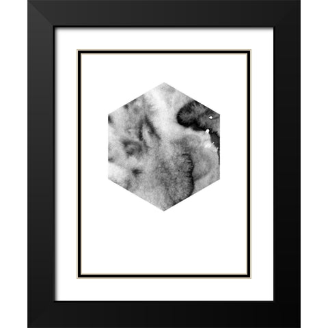 Hex Black Poster Black Modern Wood Framed Art Print with Double Matting by Urban Road