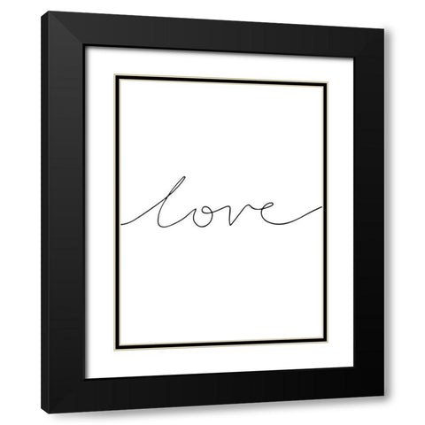 Love Poster Black Modern Wood Framed Art Print with Double Matting by Urban Road
