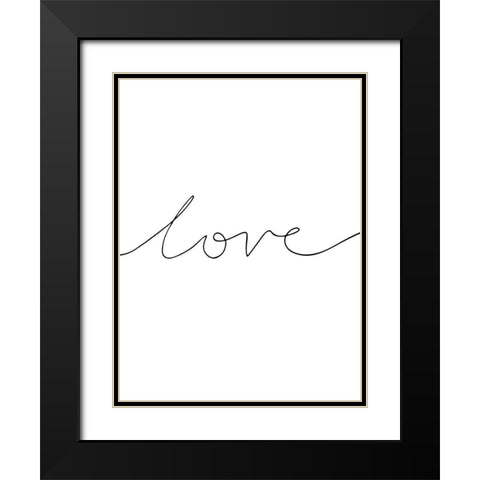 Love Poster Black Modern Wood Framed Art Print with Double Matting by Urban Road